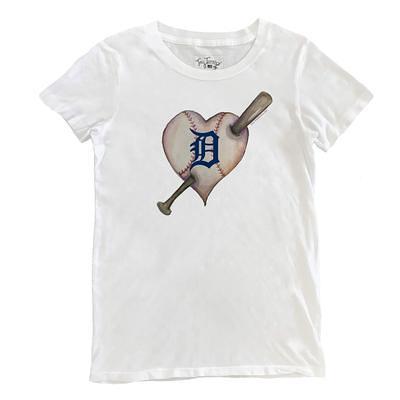 Women's Tiny Turnip White Detroit Tigers Kate The Catcher T-Shirt Size: Small