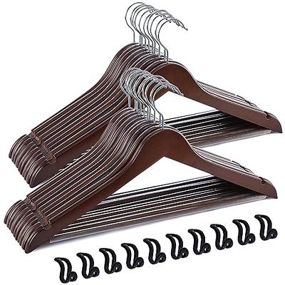 OSTO 100 Pack Premium Velvet Hangers, Non-Slip Adult Hangers with Pants Bar  and Notches, Thin Space Saving 360-Degree Swivel Hook Black