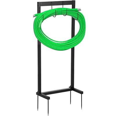 Garden Hose Holder with 4 Spikes & 2 Tool Hooks, Freestanding