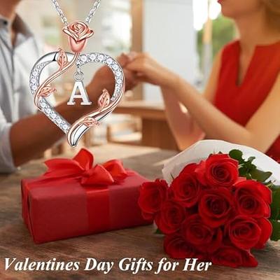 Iefil Womens Gifts for Christmas Wife Girlfriend, Rose Heart