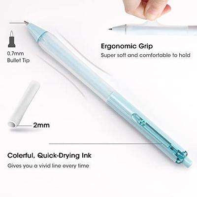 Writech Gel Pens Fine Point: 0.5mm Silent Retractable Extra Fine Needle  Point Smooth Writing Pen Set No Smear Smudge Black Large Ink Click Pen Non