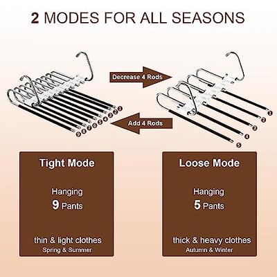 HWAJAN Pants Hangers with Clips for Women 20 Pack Adjustable Heavy Duty  Space Saving Skirt Hangers Non-Slip Trousers, Jeans Clothes ,Shorts