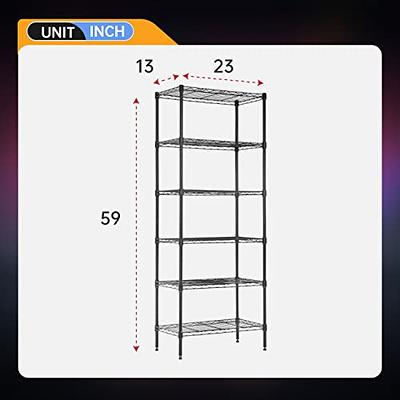 YYkokocat 6-Tier Adjustable Storage Shelves Heavy Duty Wire Shelving Unit  with Wheels 2100Lb Metal Layer