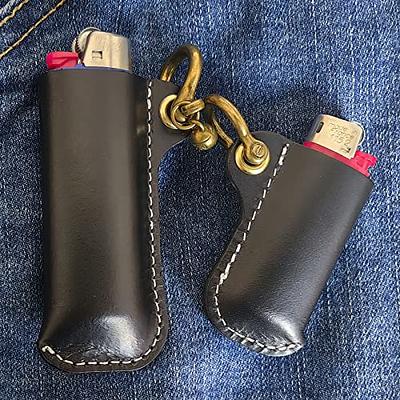 Lighter Cover With Keyring Made for BIC Lighters Leather Case