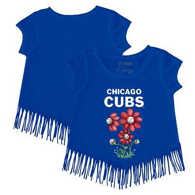 Lids Chicago Cubs Tiny Turnip Girls Toddler Baseball Tear Fringe T-Shirt -  Royal