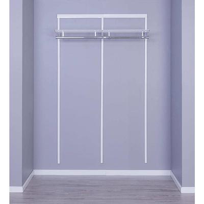 Everbilt Genevieve 6 ft. White Adjustable Closet Organizer Double Long Hanging Rod with 2 Shoe Racks, 6 Shelves and 4 Drawers