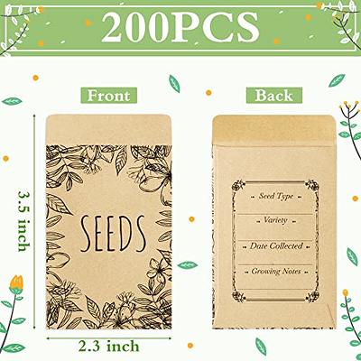 500 Pieces Seed Envelopes Seed Packets Seed Envelopes Resealable Seed  Packets Envelopes for Collection of Vegetable Seeds, 3.15 x 4.72 Inch  (White)