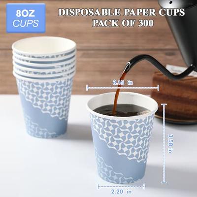  Lamosi 300 Pack 8 OZ Paper Cups, Disposable Coffee Cups, Paper  Coffee Cups 8 oz, Hot/Cold Beverage Drinking Cups for Water Juice or Tea,  Perfect for Office Party Home Travel 