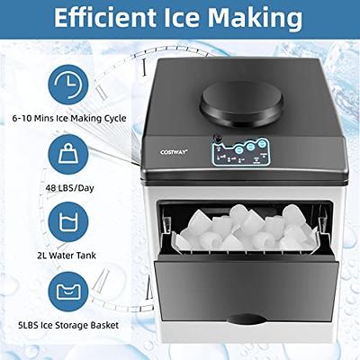 COSTWAY 2 in 1 Countertop Ice Maker Built-in Water Dispenser