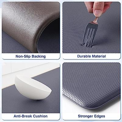 MAYHMYO Grey Kitchen Rugs Kitchen Mats Anti Fatigue Kitchen Floor Mats  Thick Cushioned Non Slip Waterproof Memory Foam Kitchen Mat for Standing  Desk