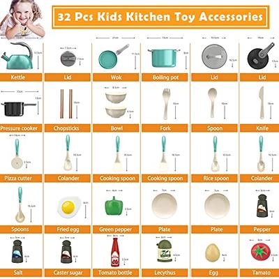 Zero Zoo 66Pcs Kids Kitchen Toy Accessories, Toddler Pretend