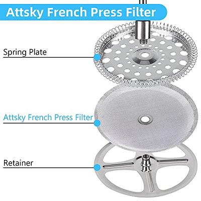 6 Pieces Attsky French Press Filter, 4 Inch Stainless Steel Mesh
