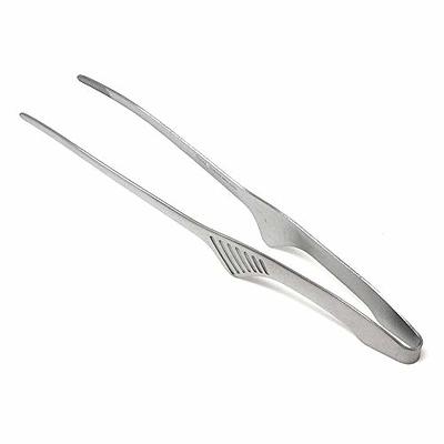 HINMAY Small Silicone Tongs 7-Inch Mini Serving Tongs, Set of 3 (Black Gray  White)