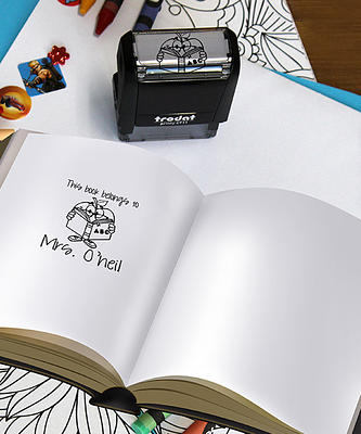 Etchey Stamps Black - Bookworm 'This Book Belongs To' Personalized  Self-Inking Stamp - Yahoo Shopping