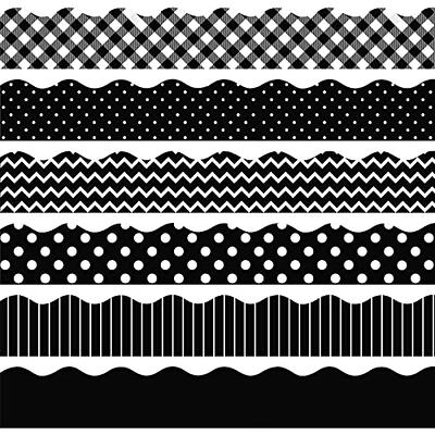  Ciieeo 5 Rolls Border Stickers Black Bulletin Board Paper  Bulletin Board Borders Boarders Classroom Bulletin Board Trim Black and  White Bulletin Copper Plate Stickers Removable Wall Panel : Office Products
