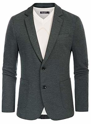 Casual Blazer Suit Jackets for Men Two Button Stretch Knit Sport