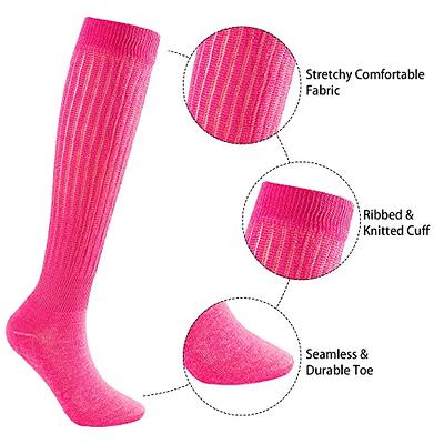 Zando 80s Socks Neon Socks Pink Slouch Socks Hot Pink Socks Pink Leg  Warmers For Women