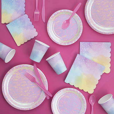 Pastel Rainbow Party Pack Kit for 8 Guests, Pastel Rainbow Party