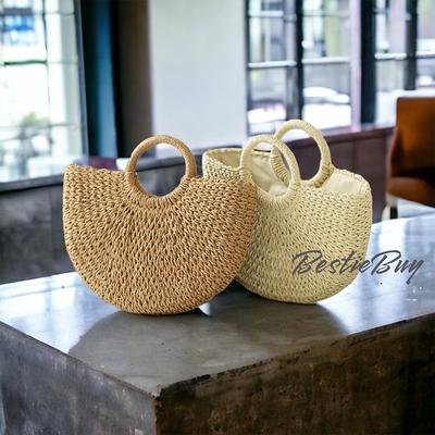 Straw Beach Bags Tote Bag Summer Handwoven Shoulder