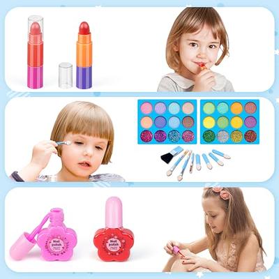 Hollyhi 48Pcs Kids Makeup Kit for Girl, Washable Play Make Up Toys Set with  Mirror, Beauty