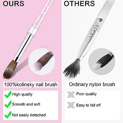 Acrylic Nail Brush - 100% Kolinsky Nail Brushes for Acrylic Application -  Acrylic Powder Brush for Nail Art - Nail Brush Acrylic for Professional