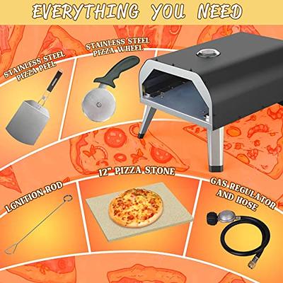 Deco Chef 2-in-1 Propane GAS Pizza Oven & Grill, Portable, with Pizza Stone & Peel, Black