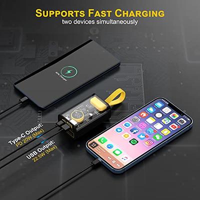 INIU Portable Charger, Smallest 22.5W 10000mAh Power Bank, USB C in/Output  Fast Charging 3-Output Mini Battery Pack Charger with Phone Holder for