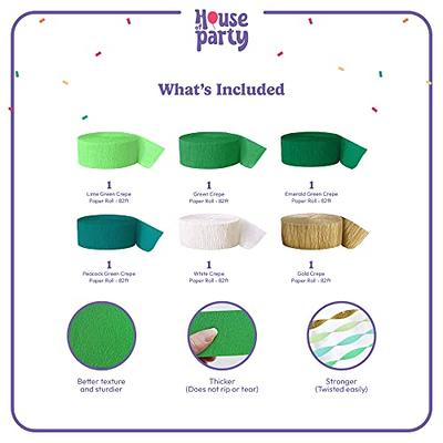 HOUSE OF PARTY Green Goddess Crepe Paper Streamers 6 Crepe Paper