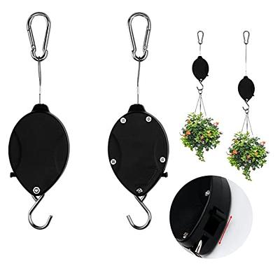 2pcs Plant Pulley Hook, Retractable Heavy Duty, Easy Reach, Pulley Plant  Hanging Flower Basket Hook Hanger For Garden Baskets Pots