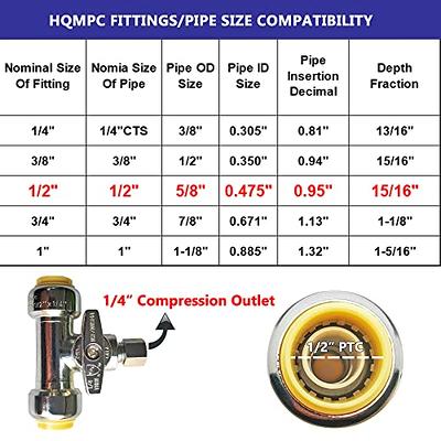 JUWO 3/4 Plumbing Fittings, 12-Pack Push to Connect Coupling, 1