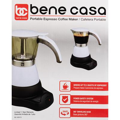 Bene Casa Espresso Coffee Maker with 2 Cups and Saucers Set