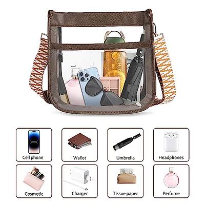 Viva Terry Clear Crossbody Bag Fashion Shoulder Bag Purse with Adjustable  Strap, Leather Hobo Handbags Concert Tote Bag with Zipper Gift(Coffee -  Yahoo Shopping