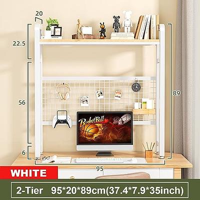 Wooden Desktop Storage Rack Double-Layer Desktop Storage Shelf Folding Desk  Storage Organizer Heavy-Duty Multifunctional