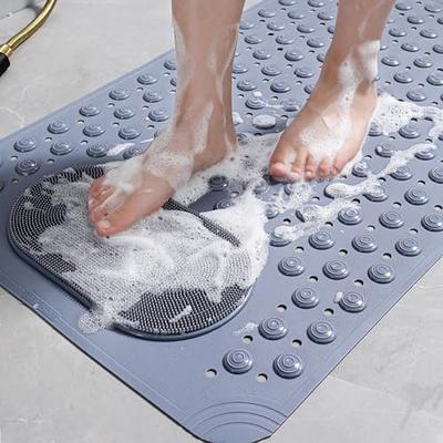 TEESHLY Bathtub Mats for Shower Tub Extra Long Non-Slip Bath Mat, 39 x 16  Inch Shower Mat with Drain Holes and Suction Cups, Bath Tub Mat for  Bathroom