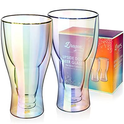 CREATIVELAND Barrel Glass Beer Mugs - Set of 4 Freezer Beer Glasses with  Handle - Geometric Beer Stein Household Cup - Retirement Gifts for Men  (Barrel, 590ml/20oz) - Yahoo Shopping