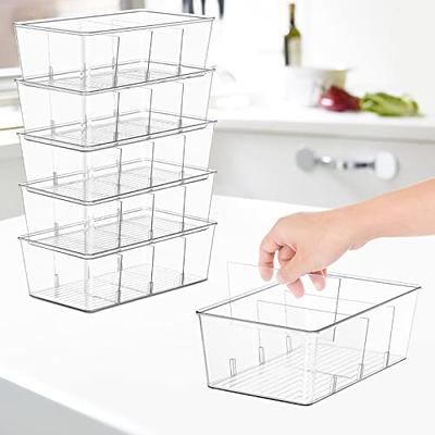BIJOU LEO 4 Pack - Clear Bins with dividers - Plastic 4