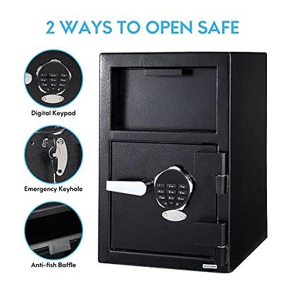 Jssmst Small, 0.17CF Mini Safe Kids Safe Box for Home Office, Personal Safe  Lock Box with Electronic Keypad, Money Safe Box, 9.06 x 6.69 x 6.69 inch
