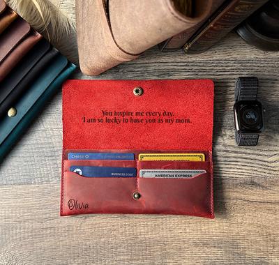 Womens Wallet Leatherwallet for Momlong Leather 