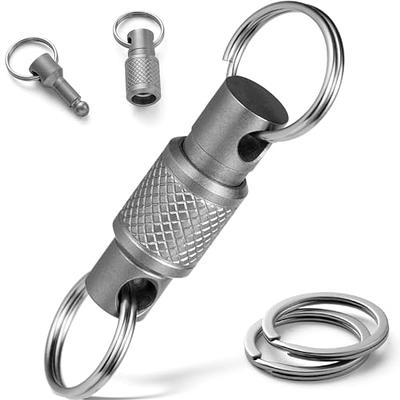  FEGVE Key Ring, Titanium Side Pushing Key Rings Keychain Rings  Small Split Keyrings for Men (Grey-8pcs) : Clothing, Shoes & Jewelry