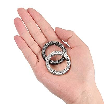 SUNNYCLUE 1 Box 6Pcs 3 Sizes Brass Oval Key Rings Spring Gate Ring
