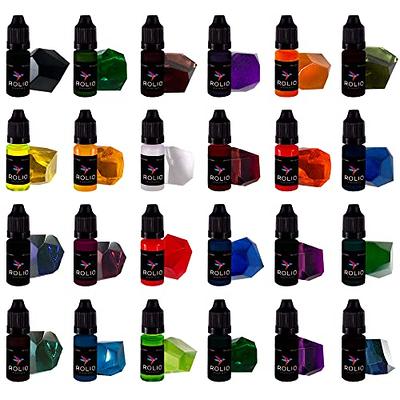 Epoxy Resin Pigment - 24 Colors Liquid Translucent Epoxy Resin Colorant,  Highly Concentrated Dye for DIY Jewelry Making, Paint, Craft - 6ml Each,  with