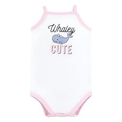 Hudson Baby Unisex Baby Cotton Sleeveless Bodysuits, Whaley Cute