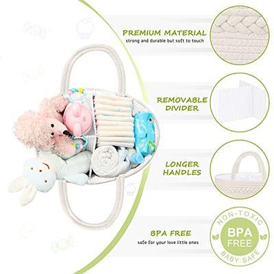 PeraBella 2-in-1 Baby Diaper Caddy Organizer, Portable Diaper Storage  Basket -Dusty Pink
