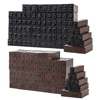 Brevero 75pcs Letter Stamps  Alphabet Stamps Vintage Wooden