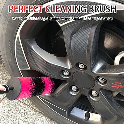 Wheel Brush Can Wheel And Rim Detail Brush With Long Soft Bristles Car  Wheel Brush Rim Tire Detail Brush Multi Purpose For Wheel Rim Exhaust Tip