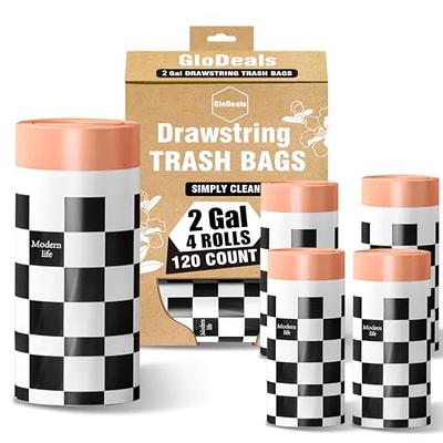 2 Gallon 80 Counts Strong Drawstring Trash Bags Garbage Bags by RayPard,  Small Plastic Bags, Trash Can Liners for Home Office Kitchen Bathroom