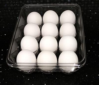 Clear Stackable 2 Dozen Egg Tray Holder Bin for Refrigerator with Lid