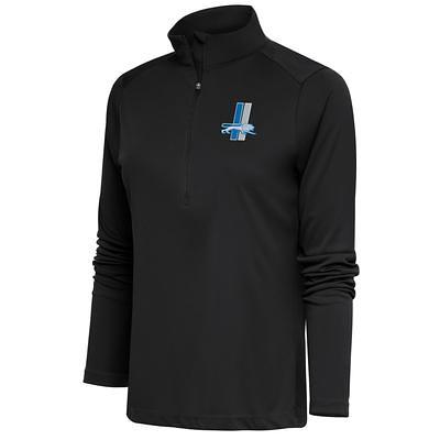 Women's Antigua Black Indianapolis Colts Throwback Logo Tribute Half-Zip  Pullover Top