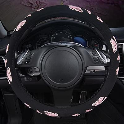 Car Pass Light Pink Butterfly Steering Wheel Cover, Pretty Cute Steering  Wheel Cover for Women Girls, Universal Fit for Suvs, Trucks, Sedans, Cars ( Black and Light Pink) - Yahoo Shopping