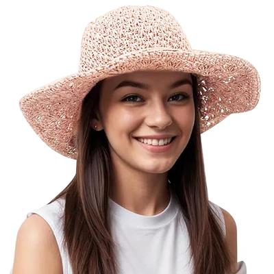 Straw Cowboy Hat Panama Woven Sun Hats Men & Women Wide Brim Cowgirl  Western-Hat with Belt Summer Beach